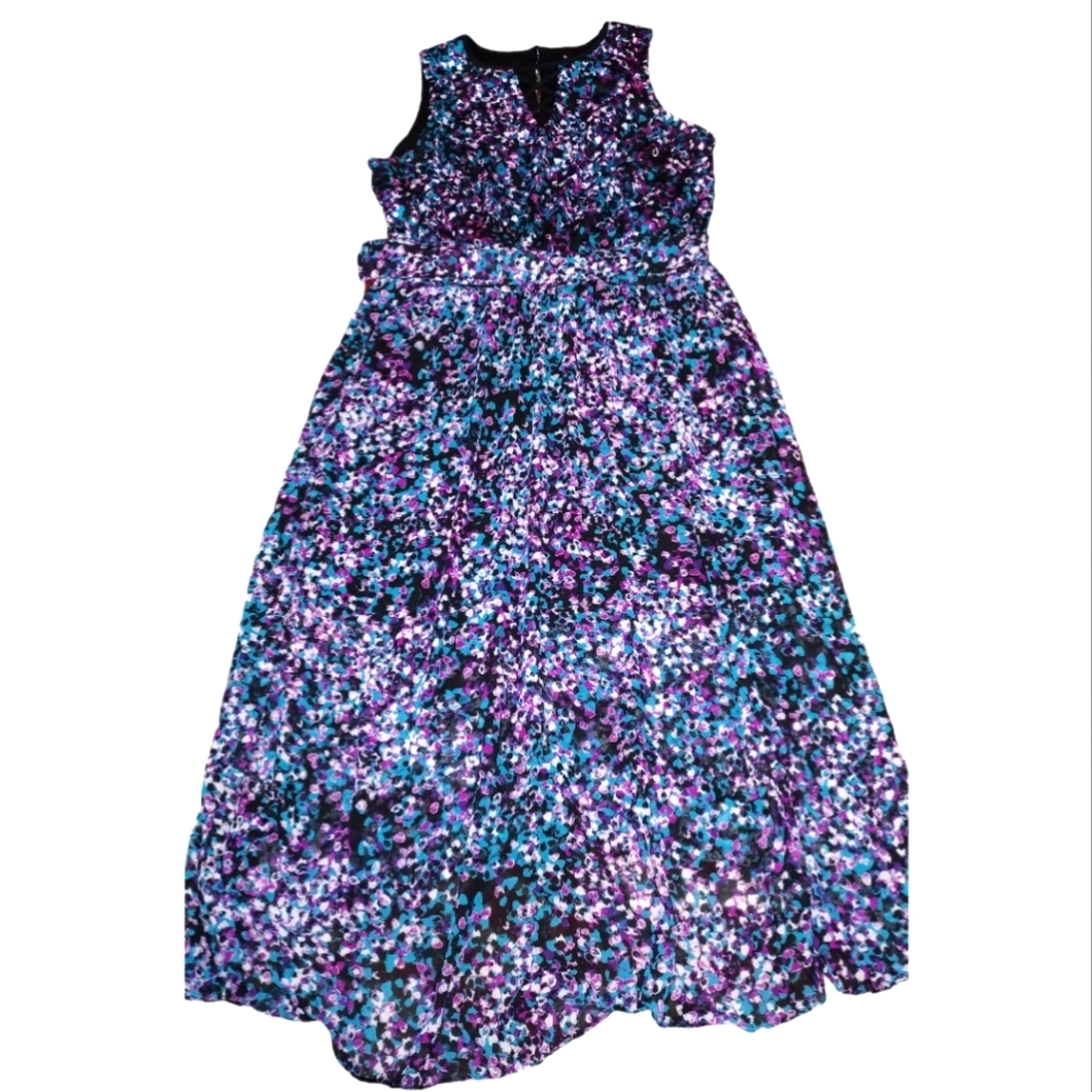 Lane Bryant Blue Purple Black Watercolor Artsy Maxi Dress Women's Plus Size 18